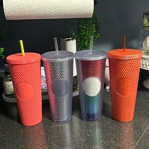4 Starbucks studded tumblers